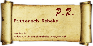 Pittersch Rebeka névjegykártya